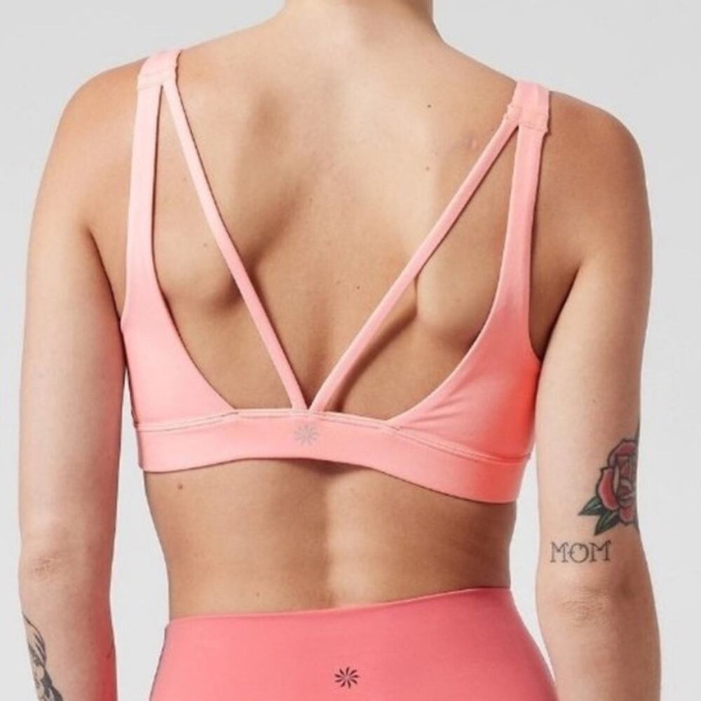 Athleta Exhale Bra A-C Powervita Low-Support Sports Bra Size X-Small Spring Pink